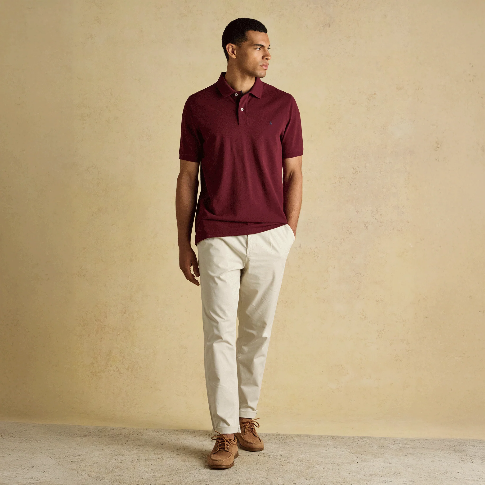 Joules Woody Cotton Pique Polo Shirt in Burgundy - Image 7
