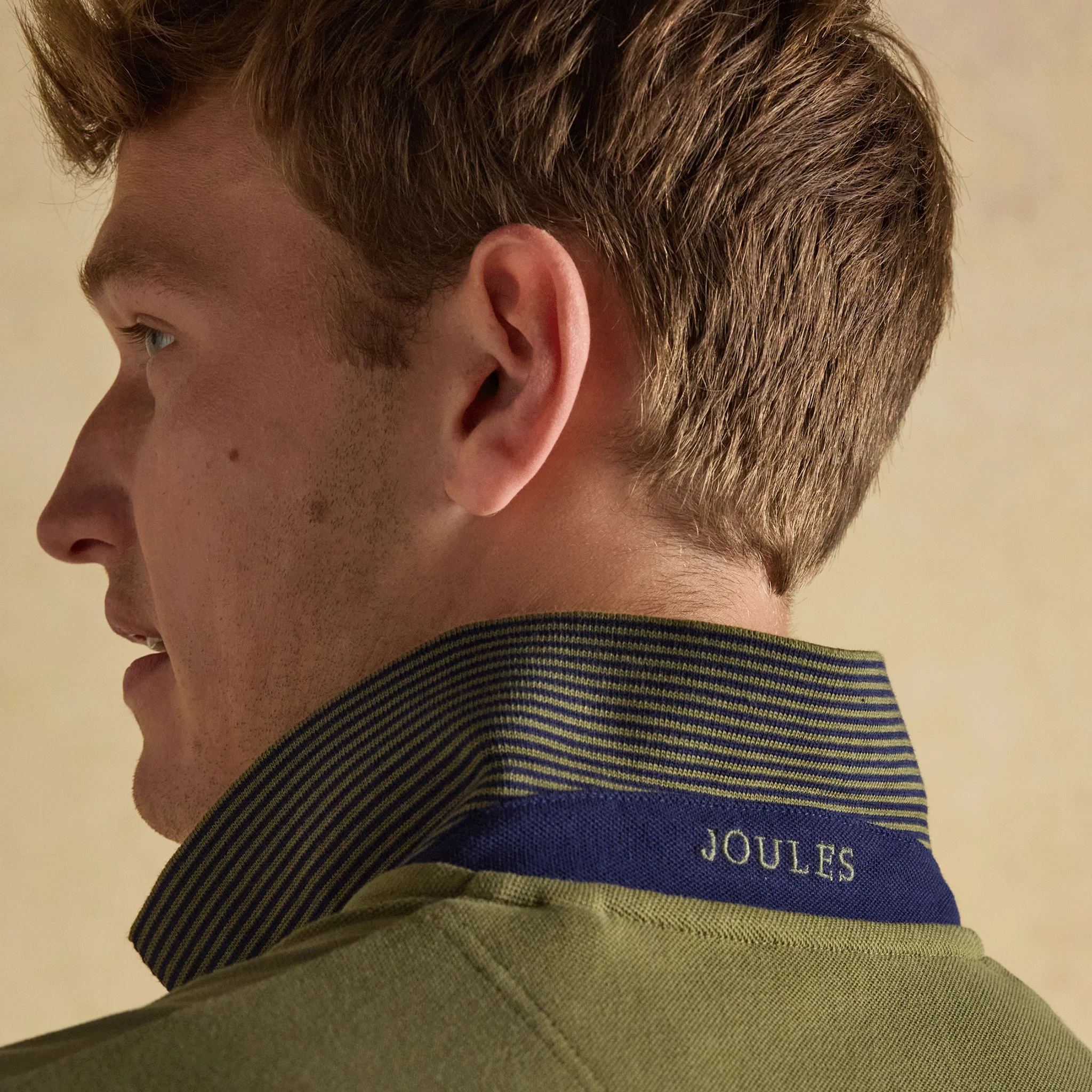 Joules Woody Cotton Pique Polo Shirt Khaki Green - Image 4