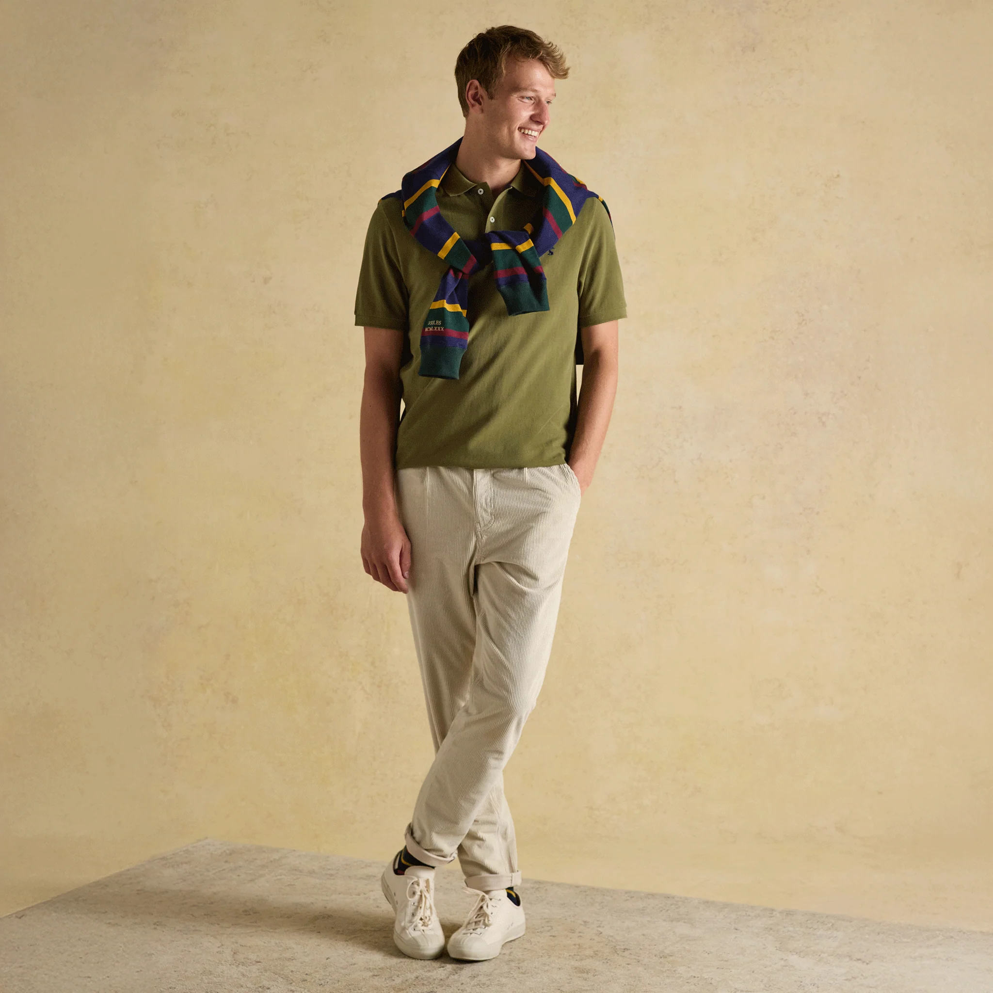 Joules Woody Cotton Pique Polo Shirt Khaki Green - Image 7