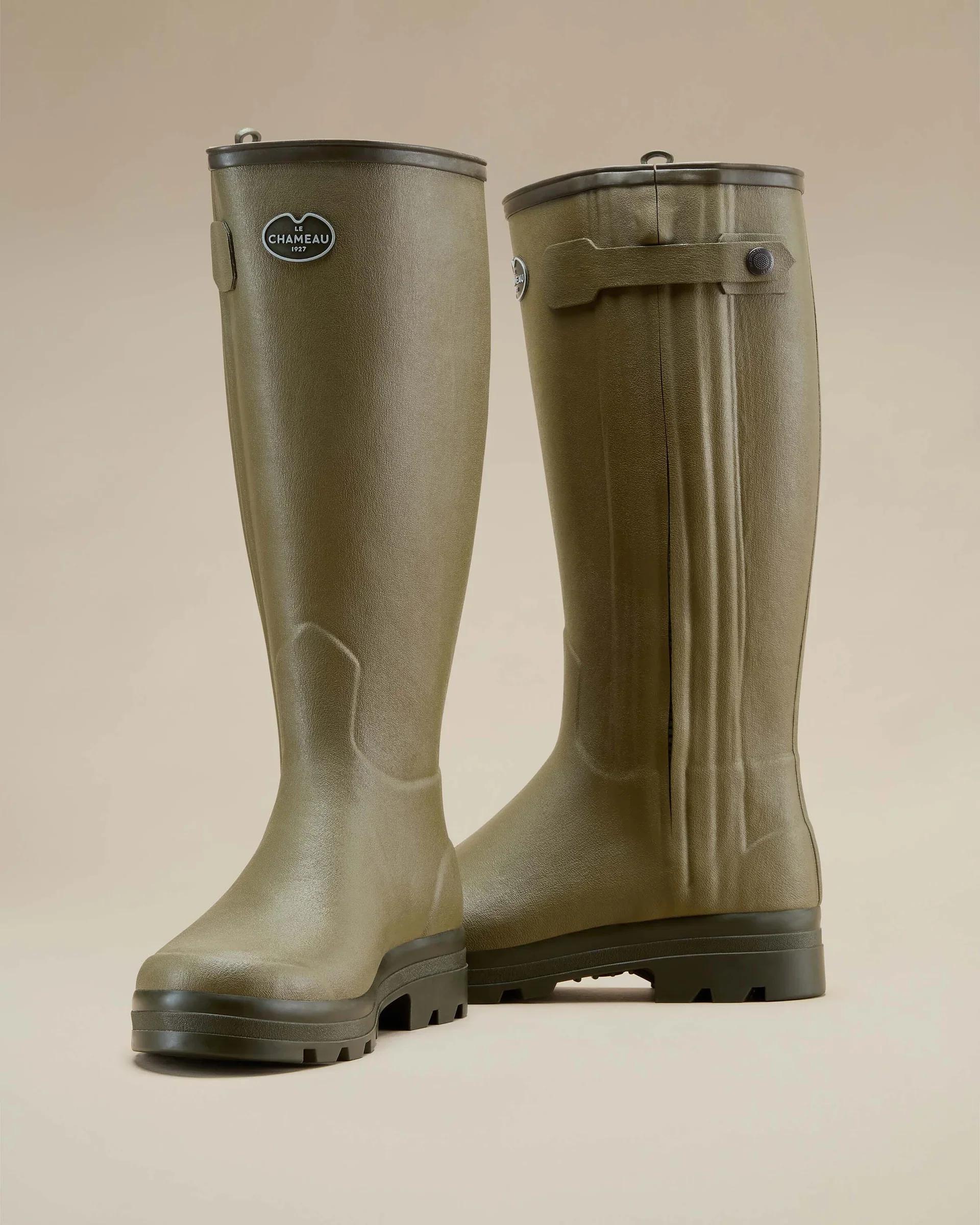 Le Chameau Men's Chasseur Cuir Leather Lined Boots Vert Vierzon - Image 3