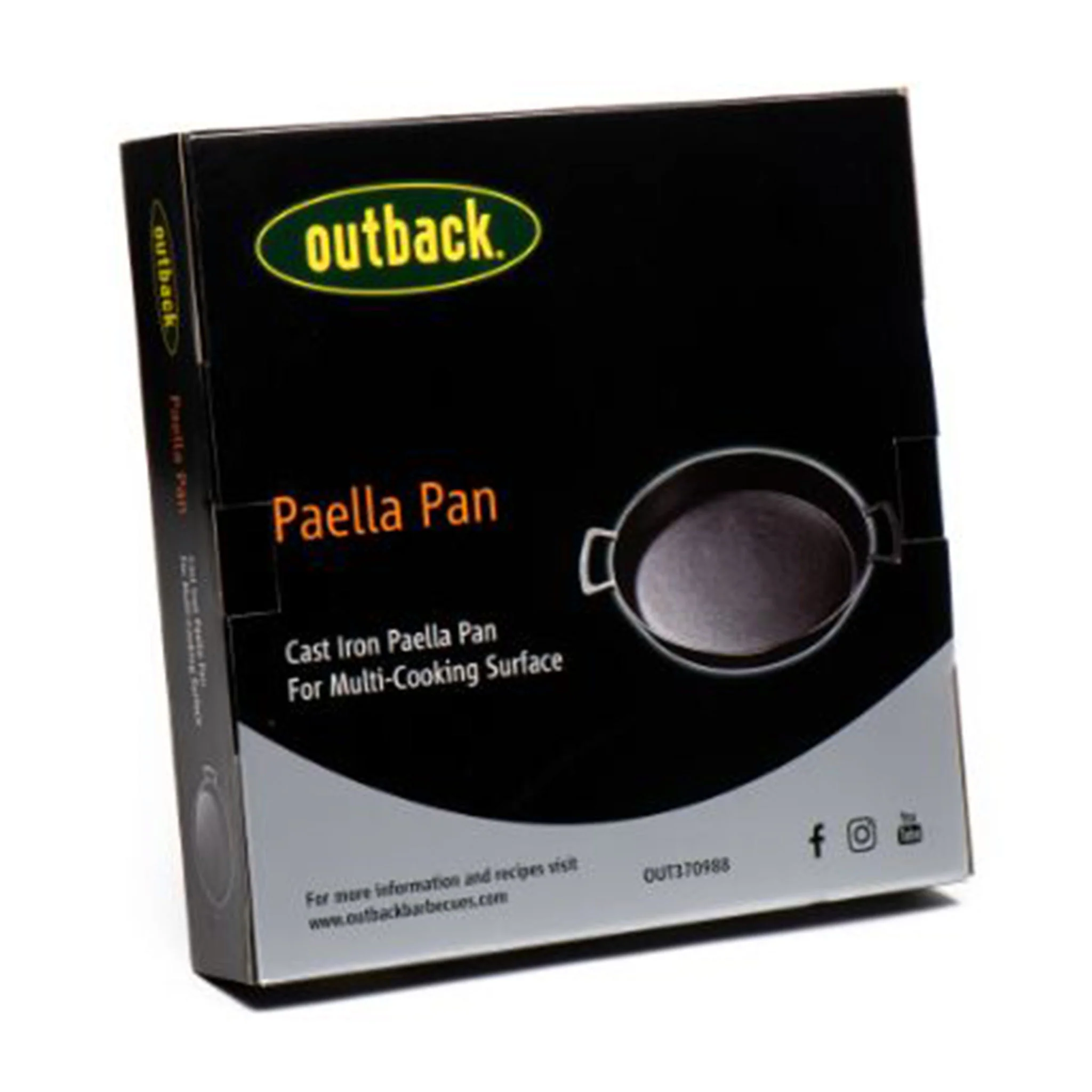 Outback Cast Iron Paella-Skillet Pan Multi-Cooking Surface - Image 2