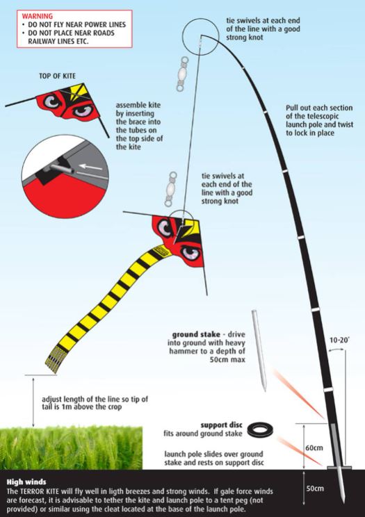 Portek Terror Kite & Terror Hawk Silent Bird Scaring Kites - Image 2