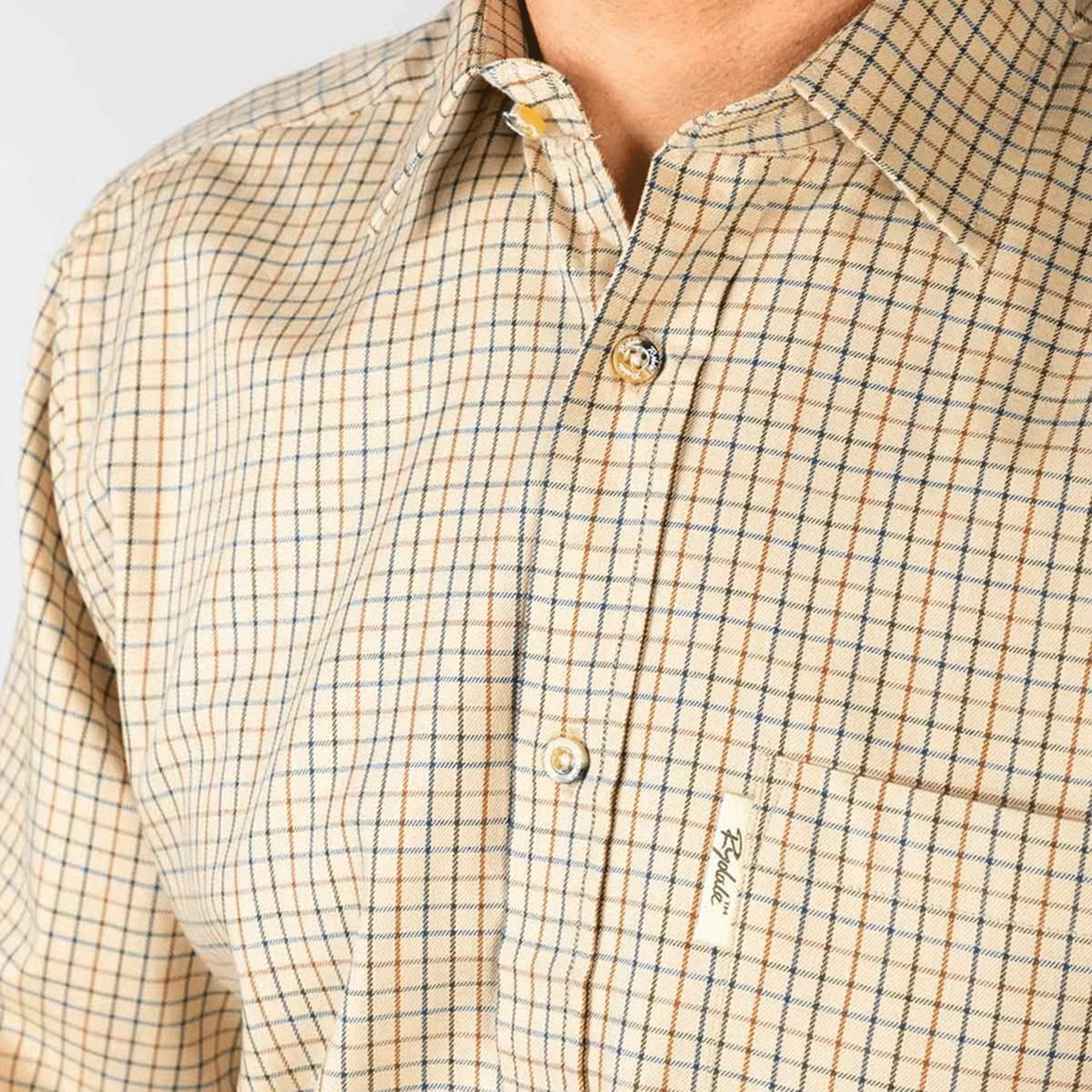 Rydale Men's Checked Shirt in Beige - Image 4