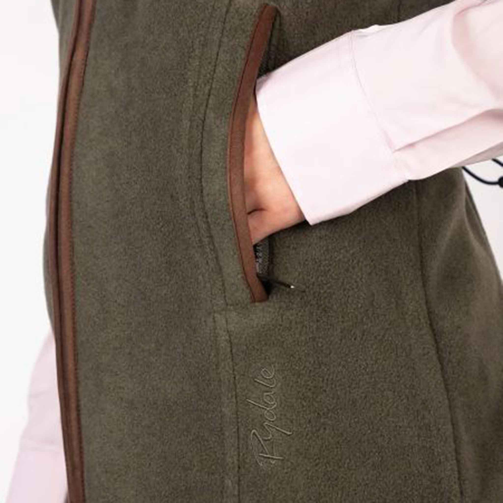 Rydale Huggate Ladies Premium Fleece Waistcoat Khaki - Image 4