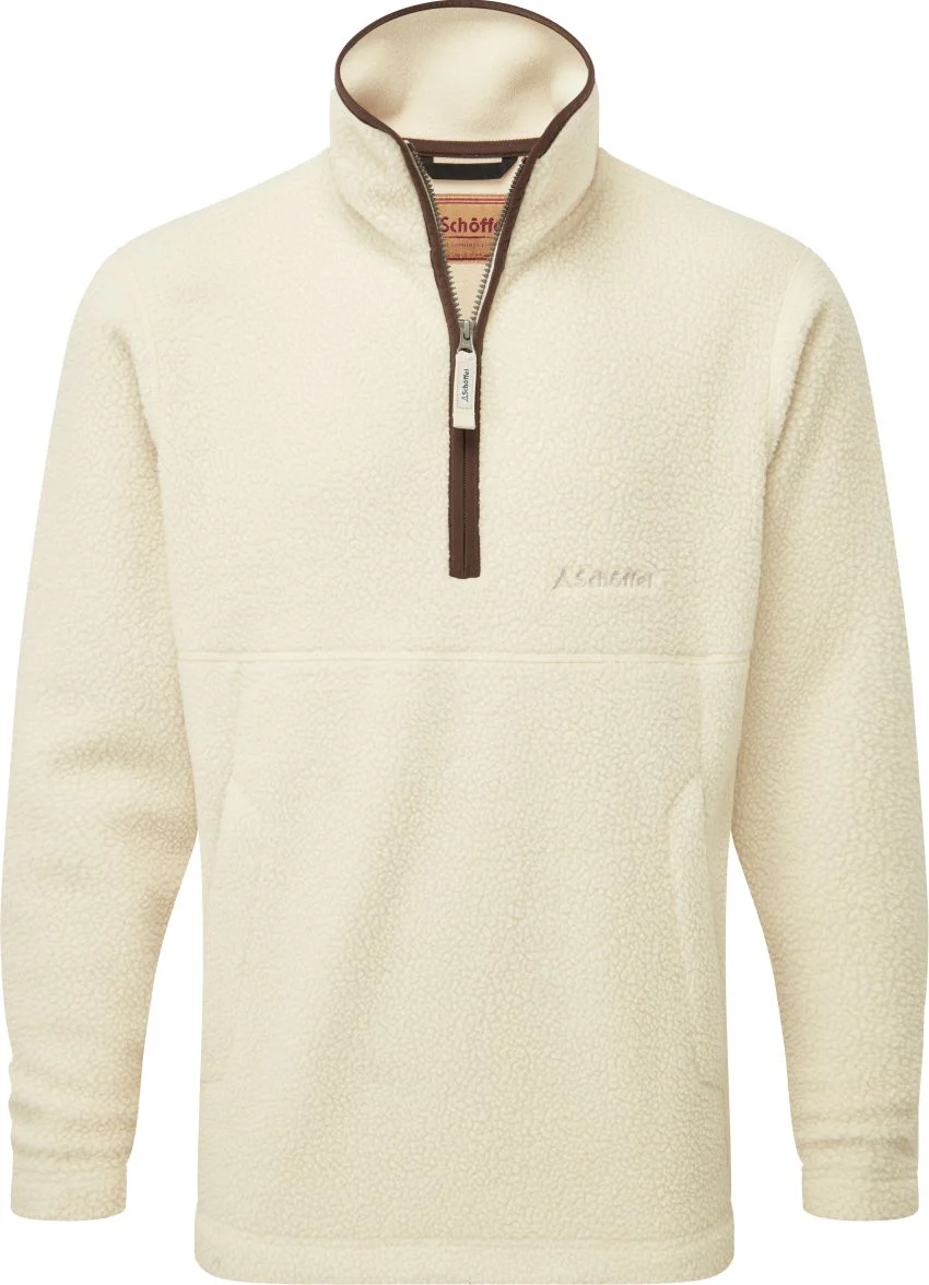 Schoffel Berkeley Retro 1/4 Zip Fleece Ecru - Image 2