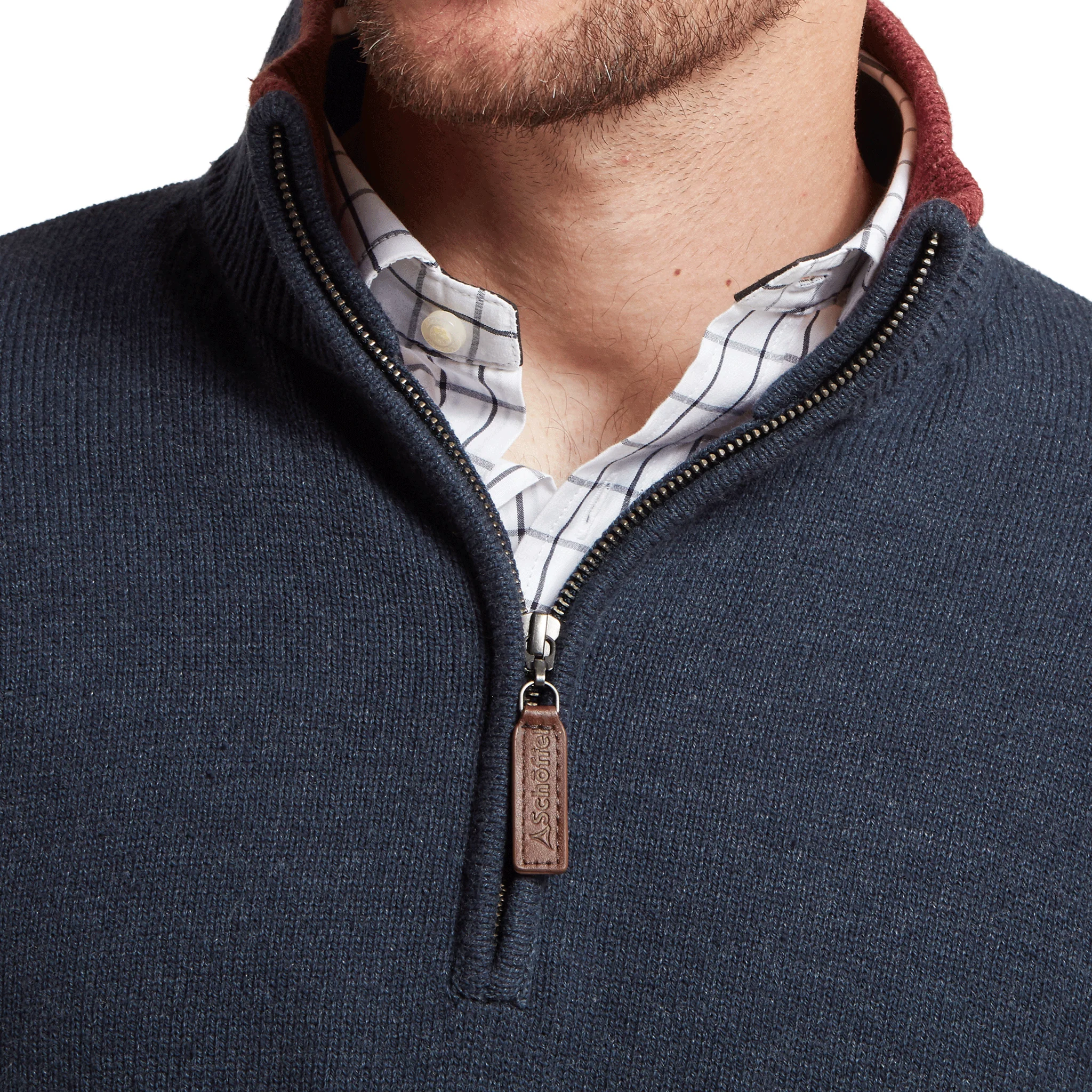 Schoffel Blair Quarter Zip Jumper in Ink Navy - Image 5