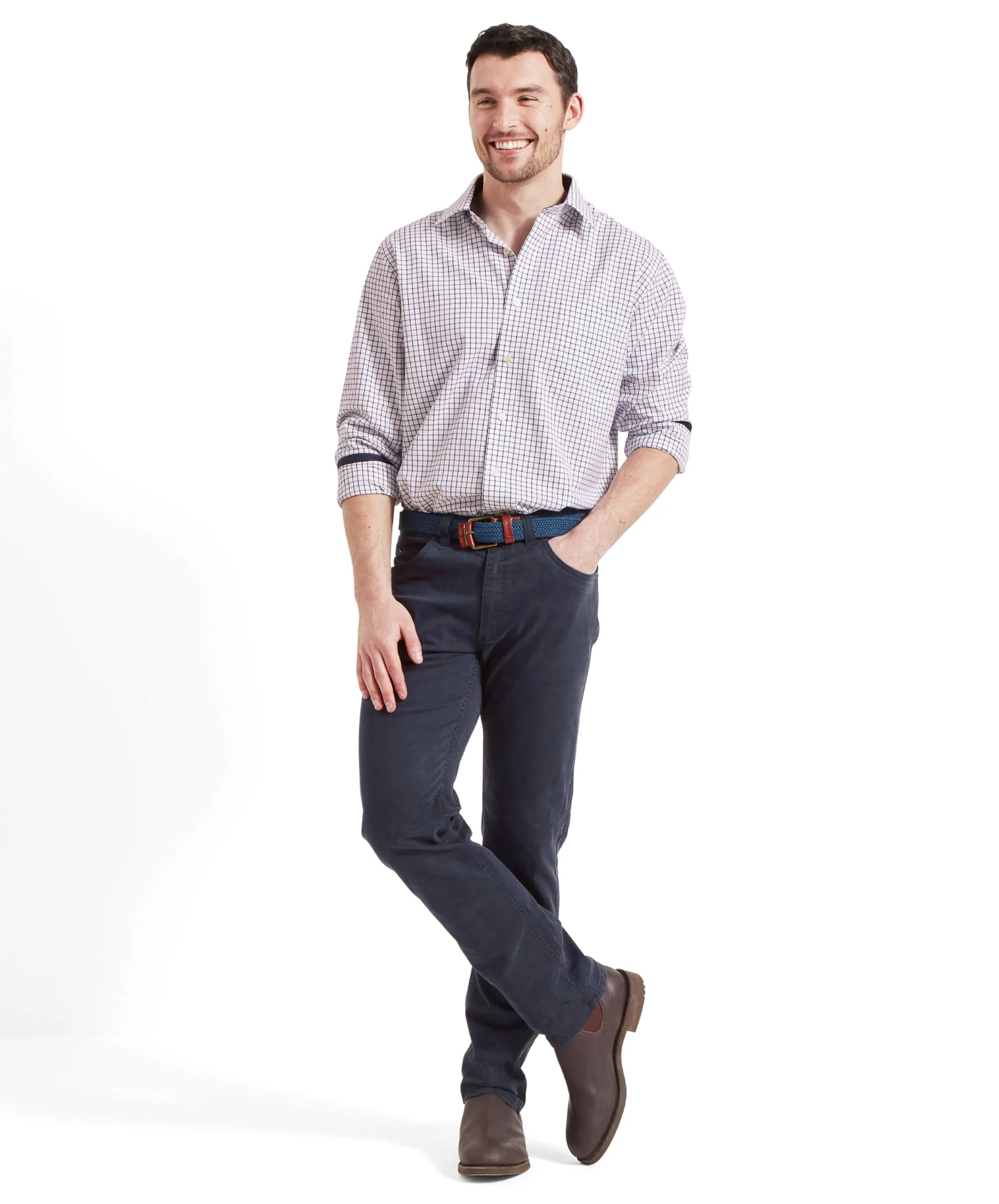 Schoffel Canterbury 5 Pocket Jeans Navy - Image 3