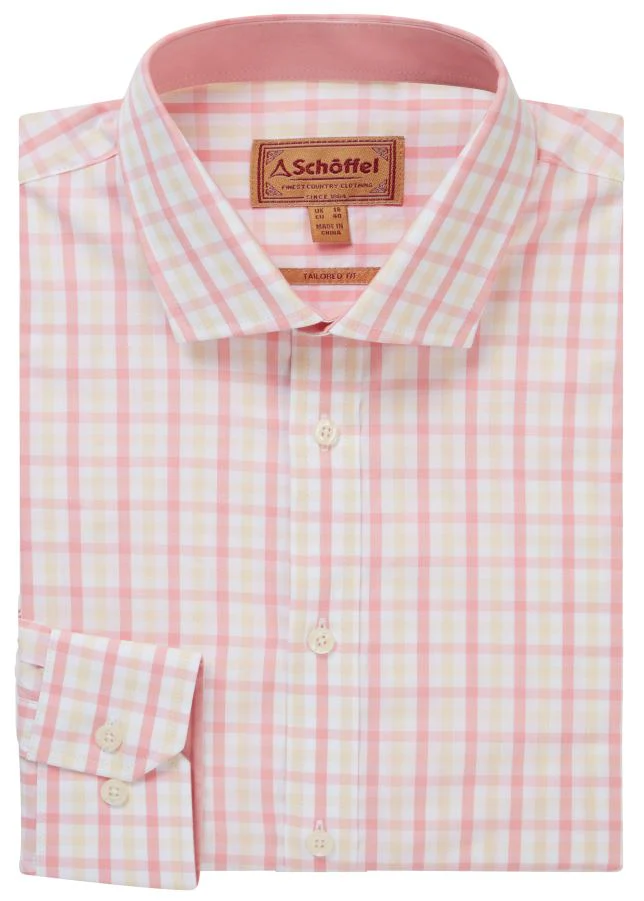Schoffel Hebden Tailored Shirt Flamingo-Oat Check - Image 2
