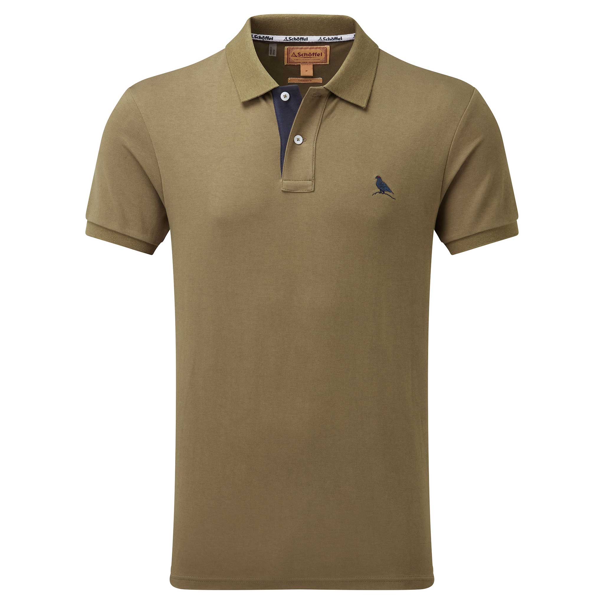 Schoffel Men's St Ives Jersey Polo Shirt Dark Khaki