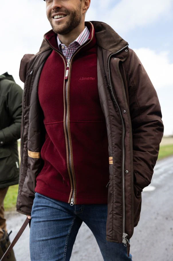 Schoffel Oakham Fleece Gilet Claret - Image 2