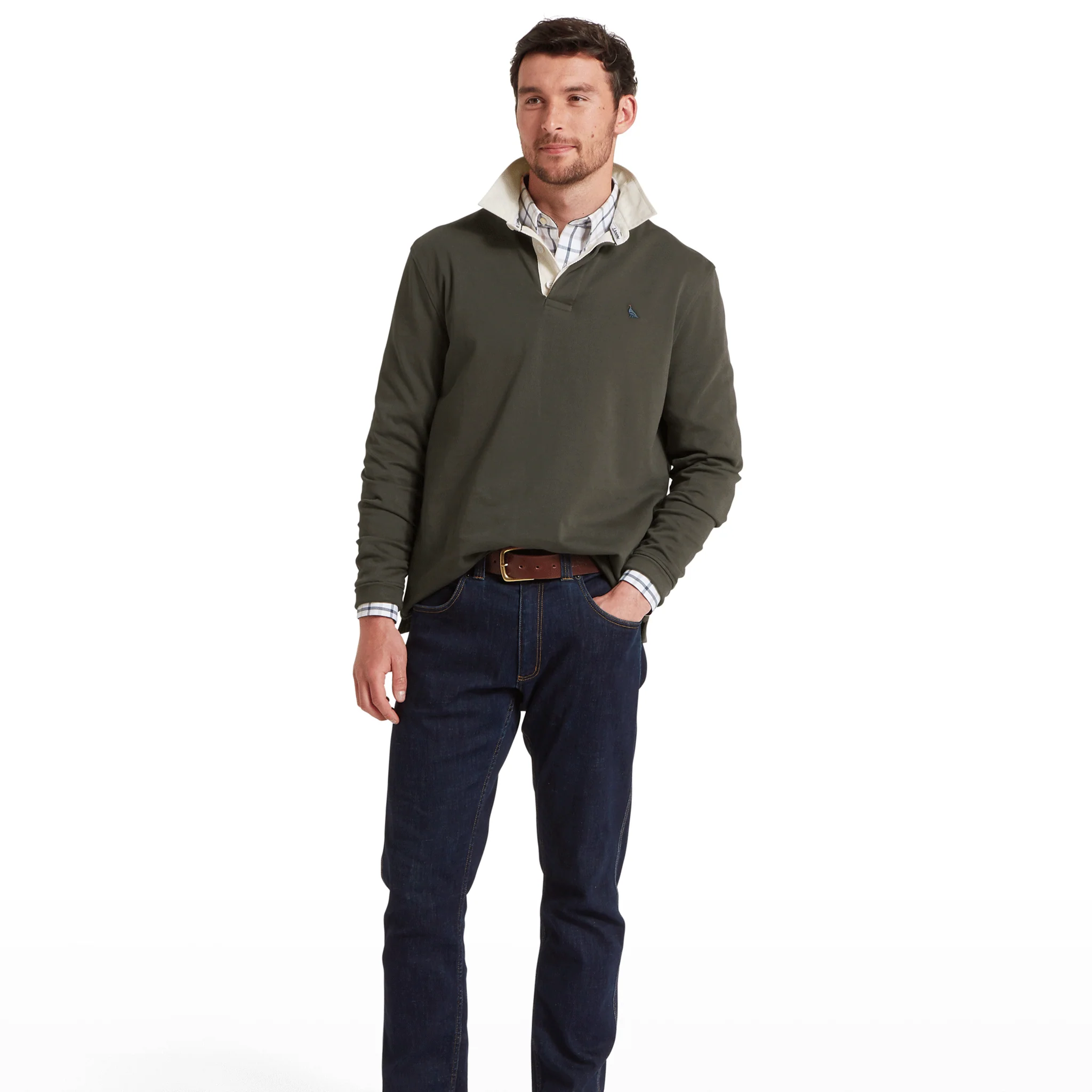 Schoffel Porthallow Rugby Shirt in Peat Green - Image 2