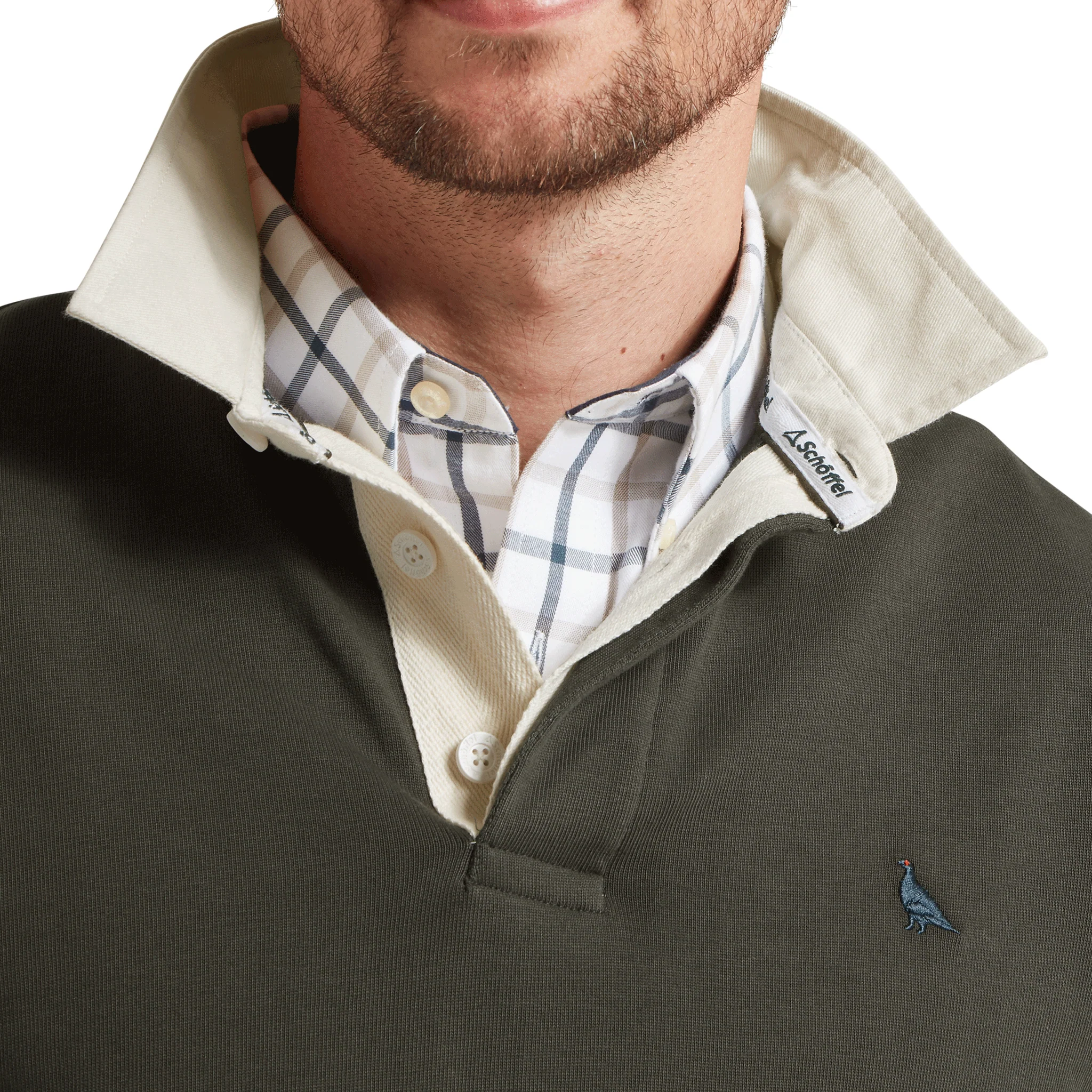 Schoffel Porthallow Rugby Shirt in Peat Green - Image 5