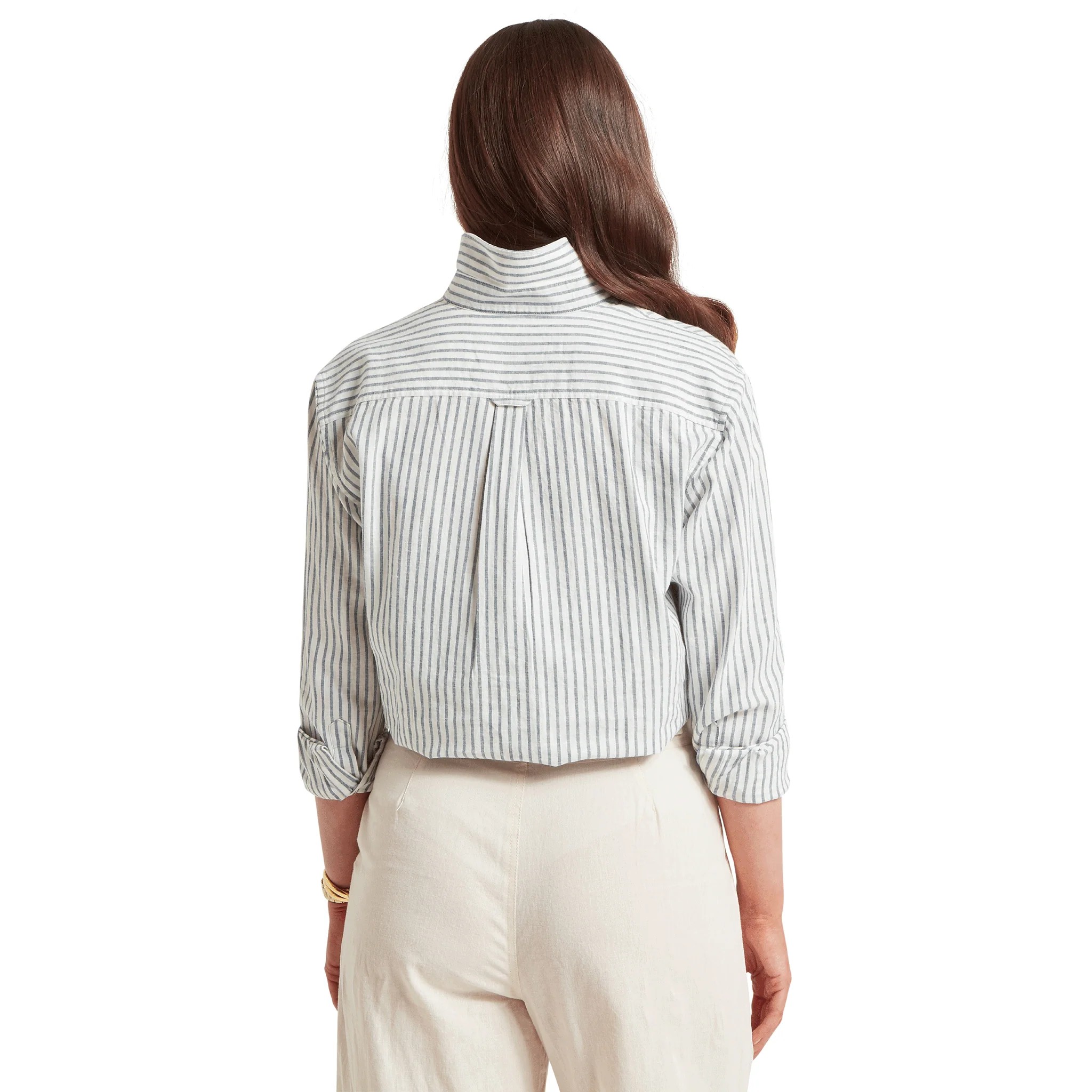 Schoffel Salthouse Linen Shirt Blue Stripe - Image 3