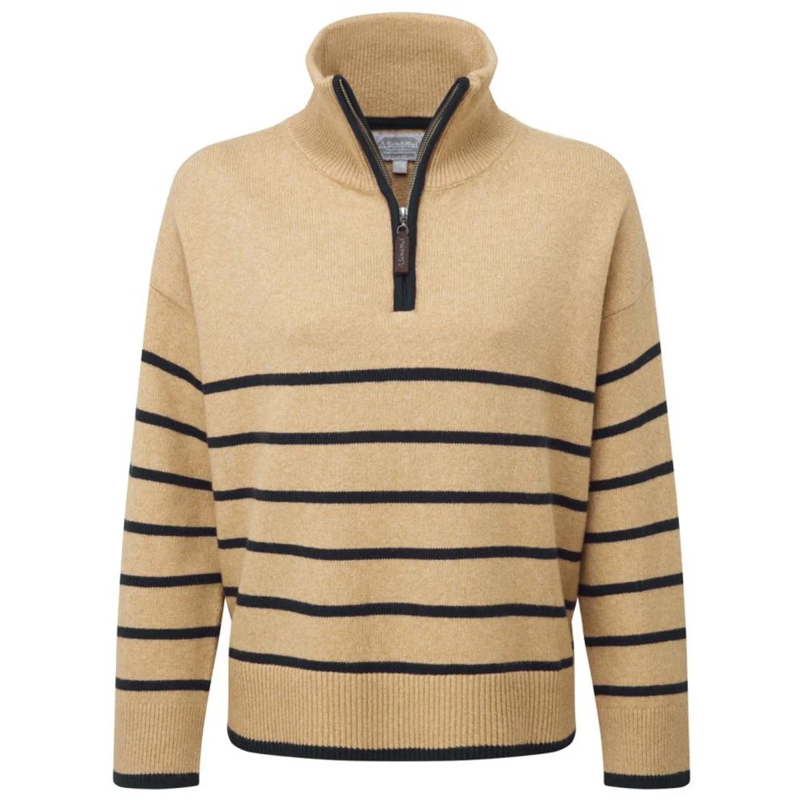 Schoffel Sandsend Ladies Quarter Zip Jumper Warm Sand
