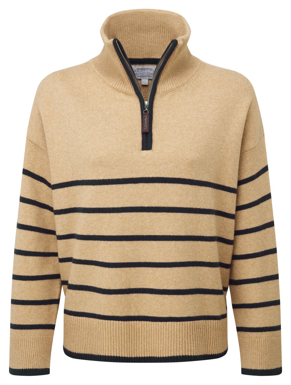 Schoffel Sandsend Ladies Quarter Zip Jumper Warm Sand - Image 6