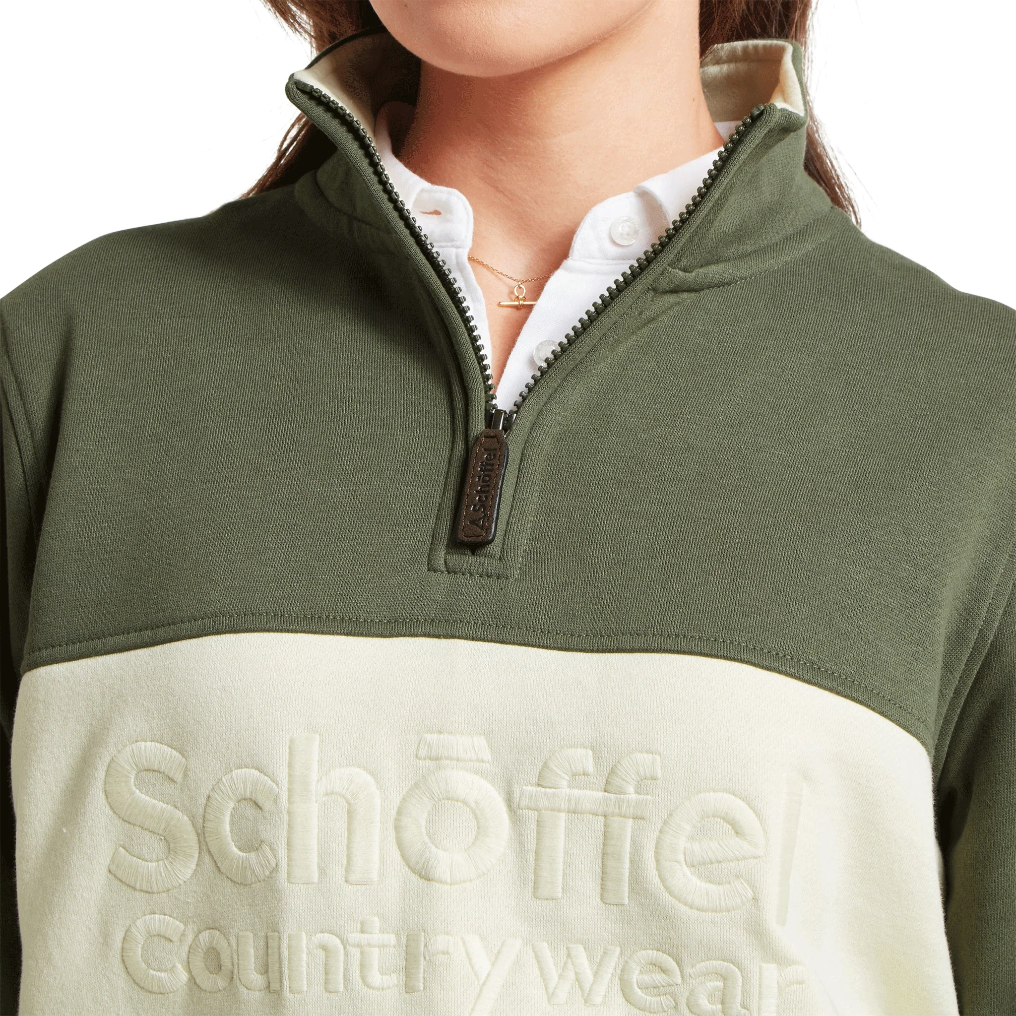 Schoffel St Agnes 1/4 Zip Sweatshirt Beetle Green - Image 5