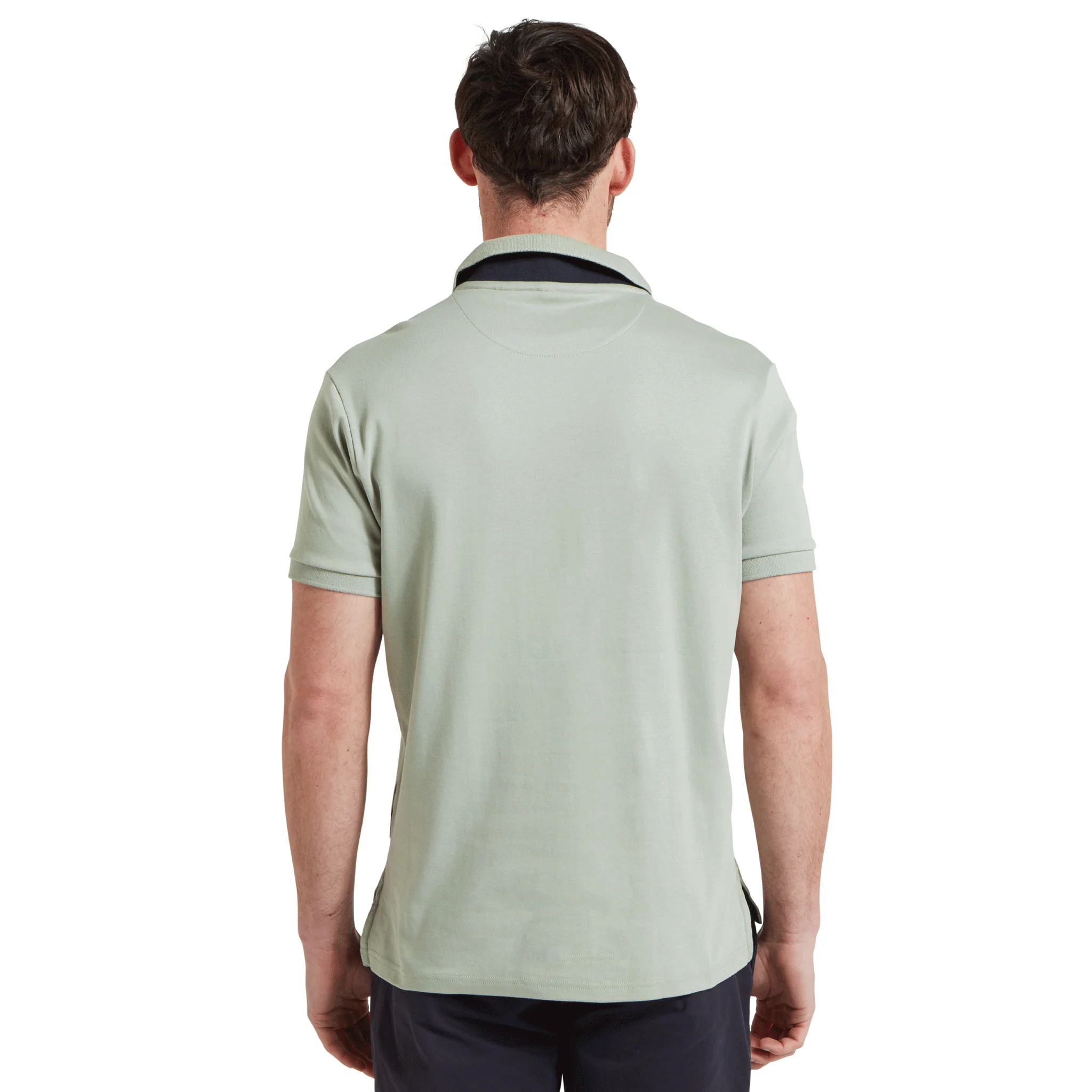 Schoffel St Ives Jersey Polo Shirt in Aqua Grey - Image 3