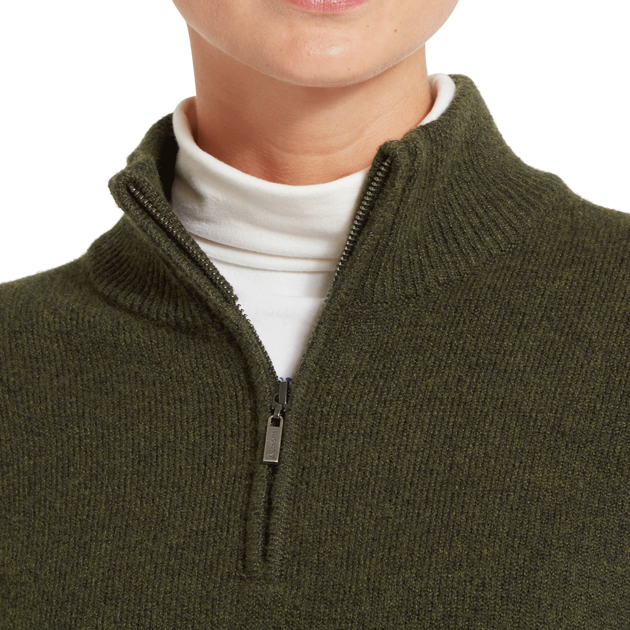 Schoffel Thoralby Quarter Zip Jumper in Loden - Image 4