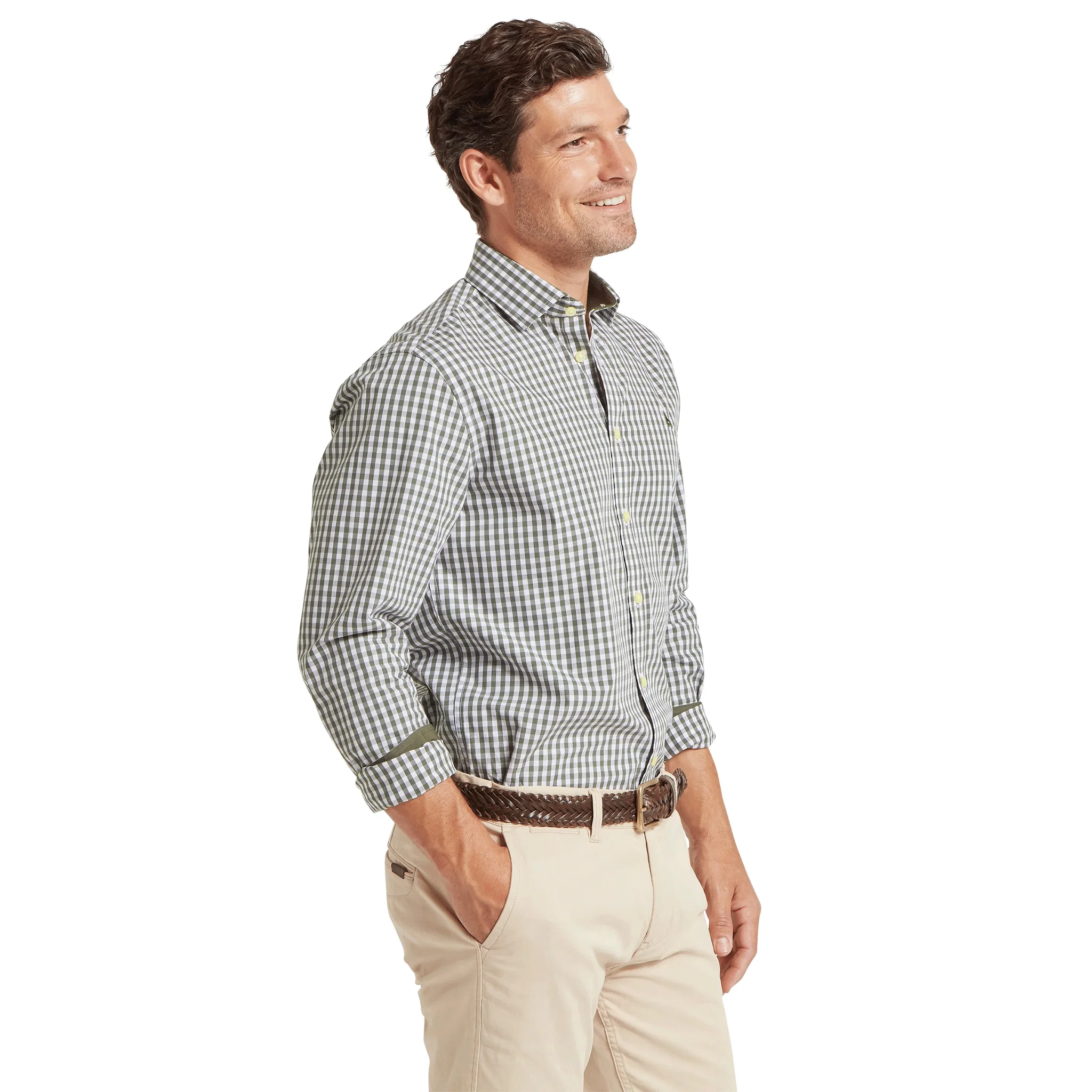 Schoffel Thorpeness Tailored Check Shirt in Beetle Green - Image 5