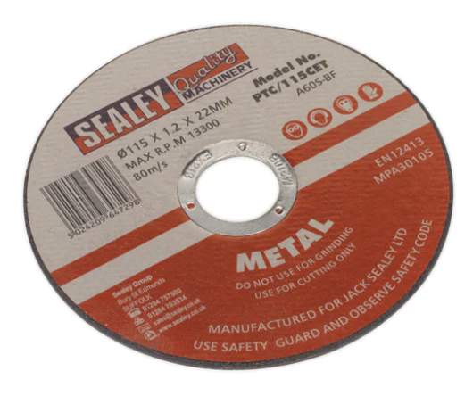 Sealey PTC11510CET 115 x 1.2mm Metal Cutting Discs Pk of 10 - Image 2