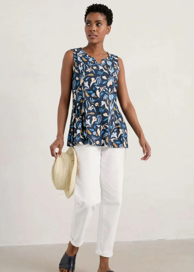 Seasalt Flag Iris Jersey Vest Top Seaweed Shapes Maritime - Image 2
