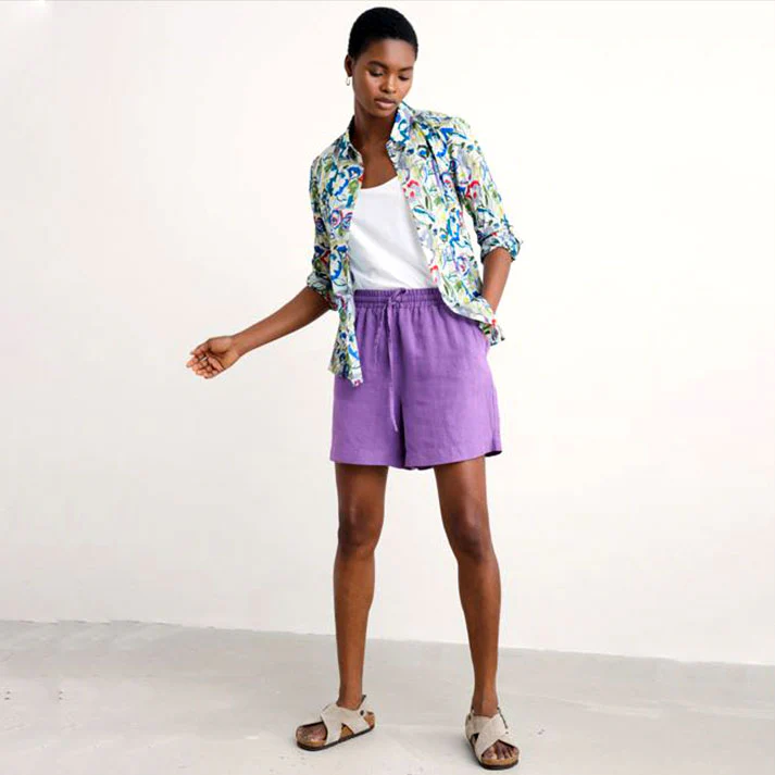 Seasalt Larissa Organic Cotton Shirt Studio Floral Chalk - Image 3